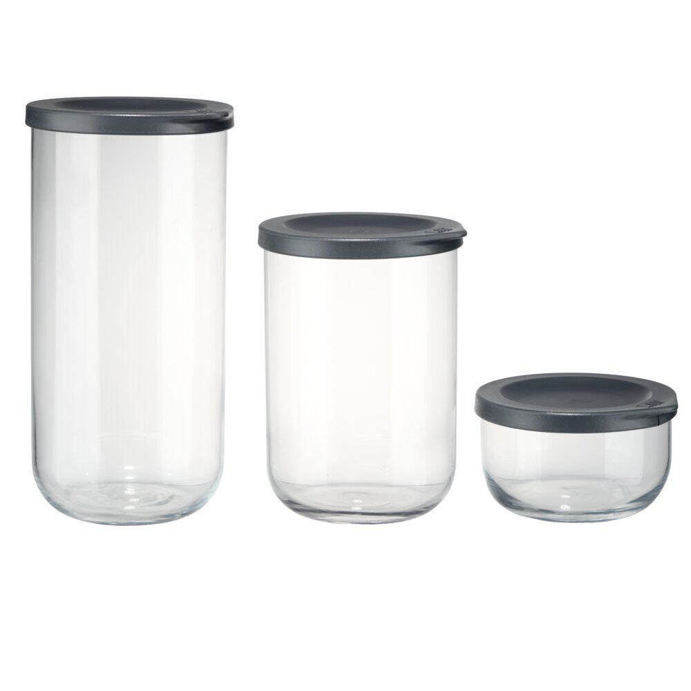 BoÎte alimentaire x3 verre rond aevc couvercle plastique 0,38/1/1,4L