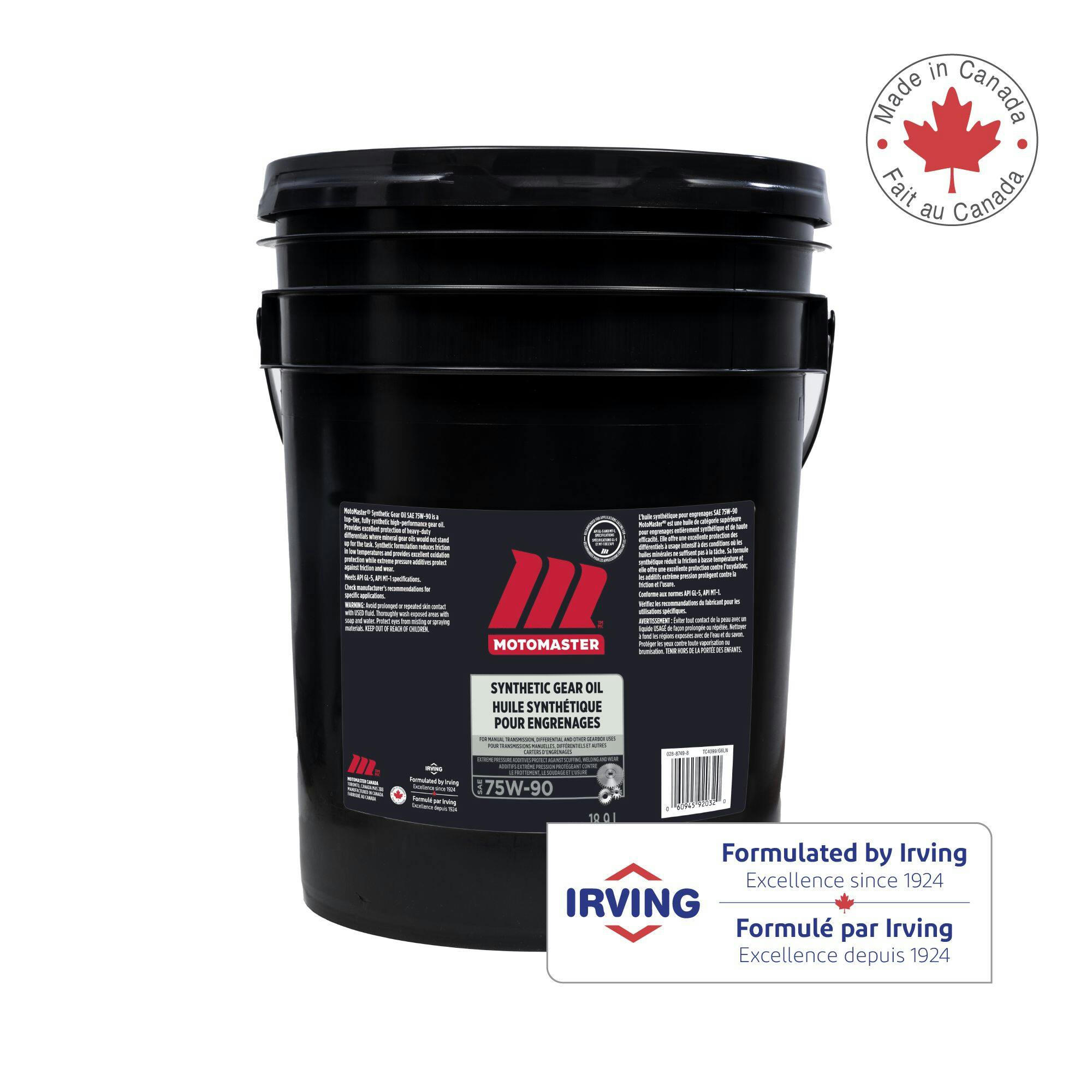 MotoMaster 75W90 Synthetic Gear Oil, 18.9-L