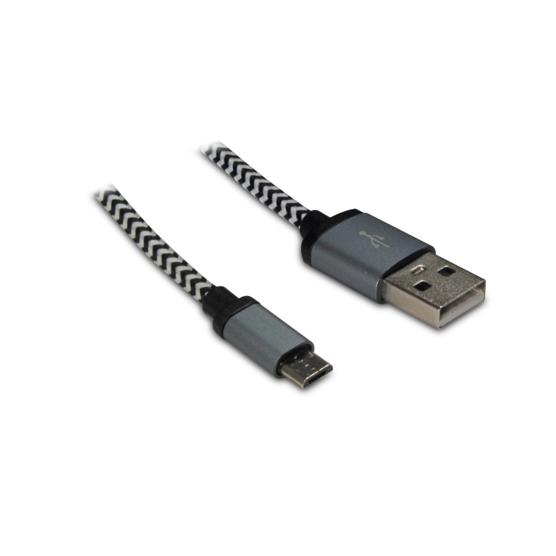 Câble USB mâle - micro USB mâle gris