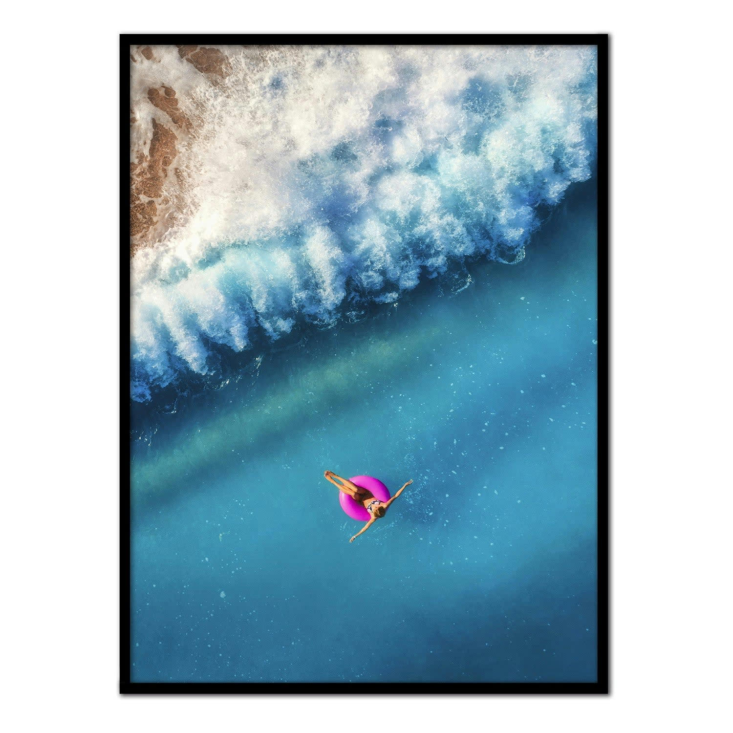 MAR - Affiche avec cadre noir - Déconnexion - 30x40