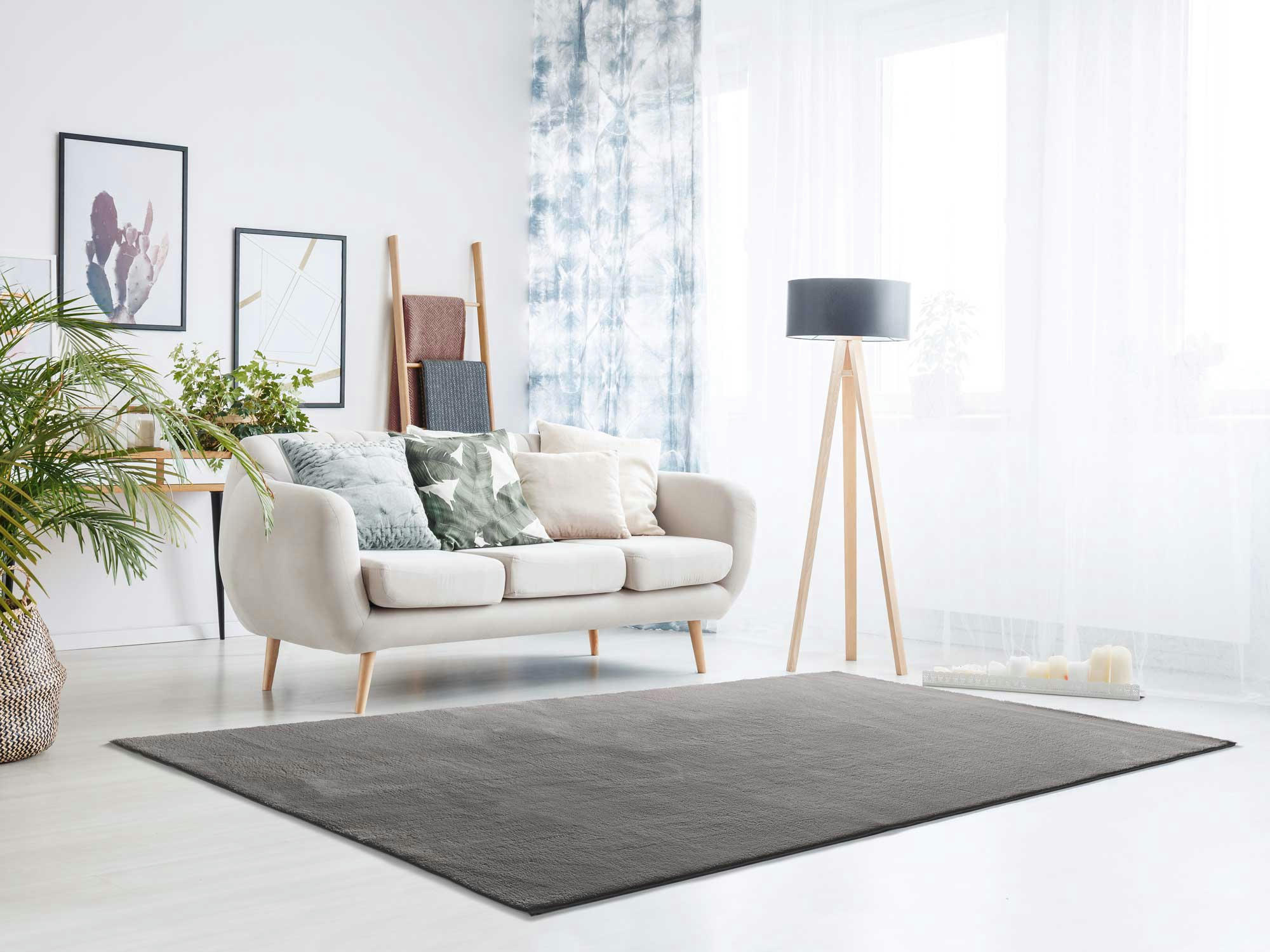 LOFT - Tapis uni anthracite 60X120 cm