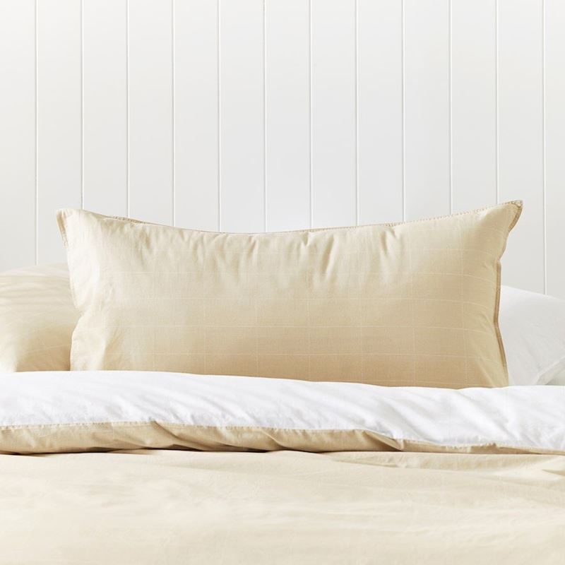 Stonewashed Cotton Sand Sketched Brick Pillowcases