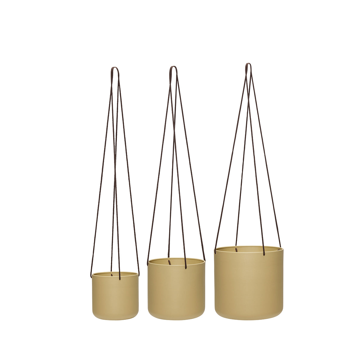 Hübsch hangende potten Bloom - katoen/ijzer - ø17xh16, ø21xh20, ø25xh24cm