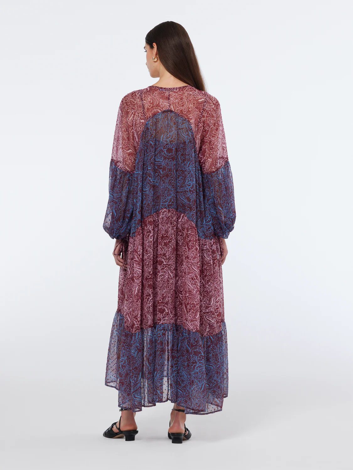 Paisley Printed Fil Coupe Maxi Dress