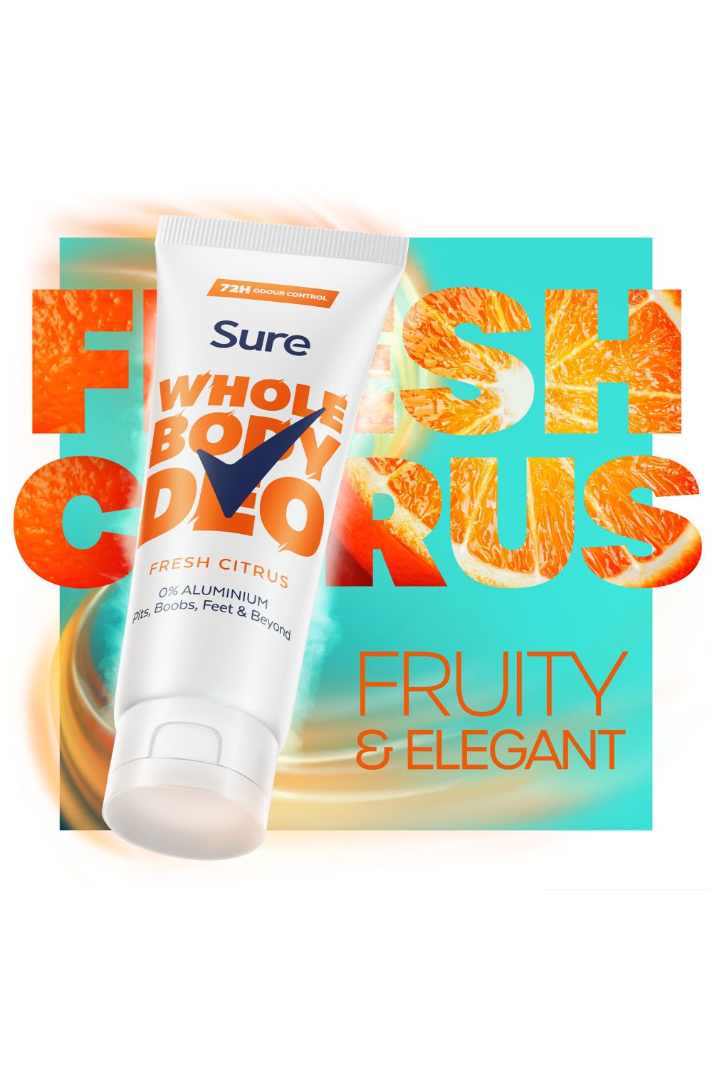 Sure Fresh Citrus Whole Body 'Deodorant Cream' Aluminium Free 50ml, 3pk