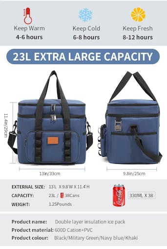 NNEOBA Cooler Lunch Bag Waterproof Thermal Insulated