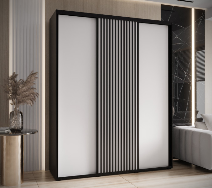 Szafa przesuwna SAPPORO 1 190 gł. 60 czarny/biały