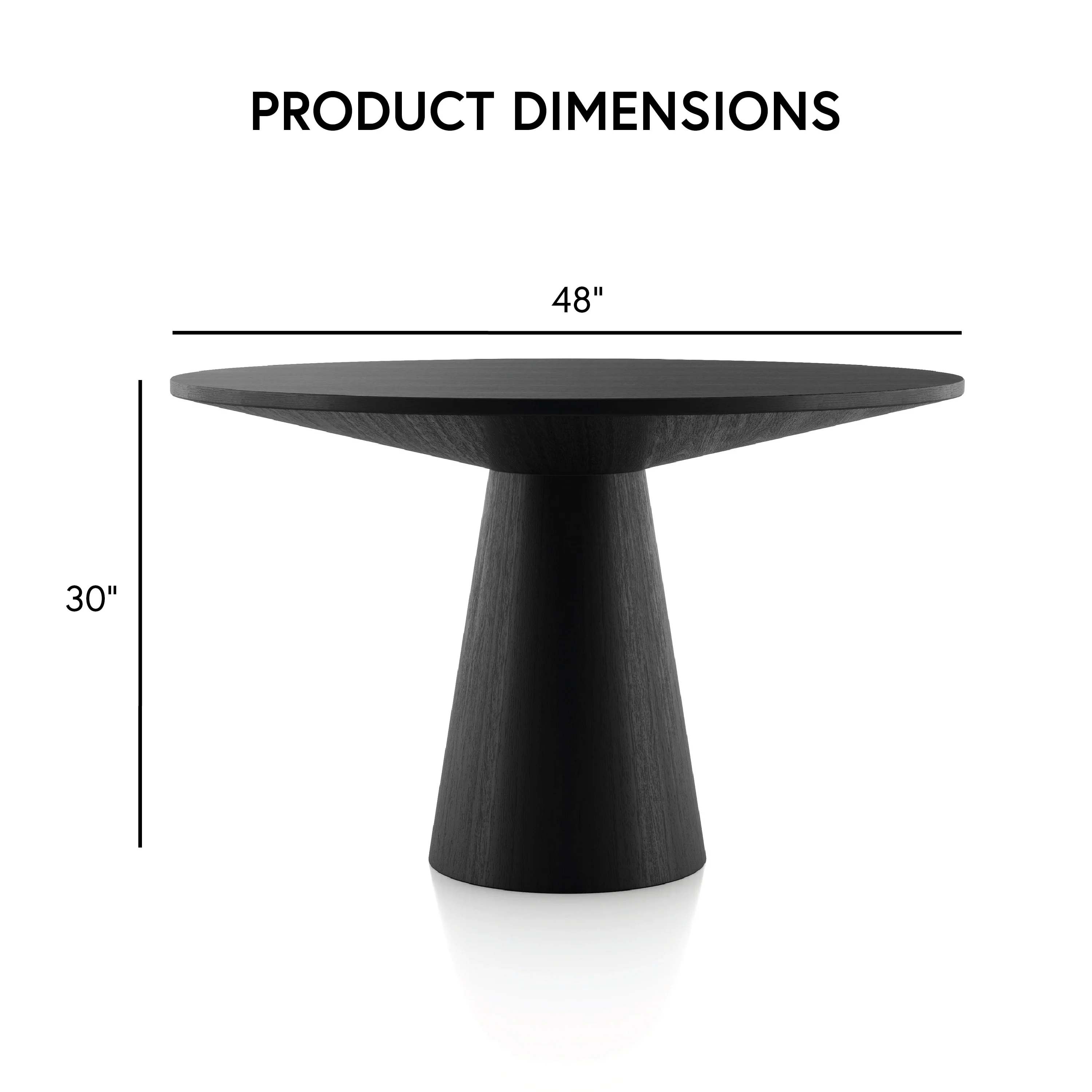 Furniture of America Evrena Modern Black 48-inch Solid Wood Round Dining Table