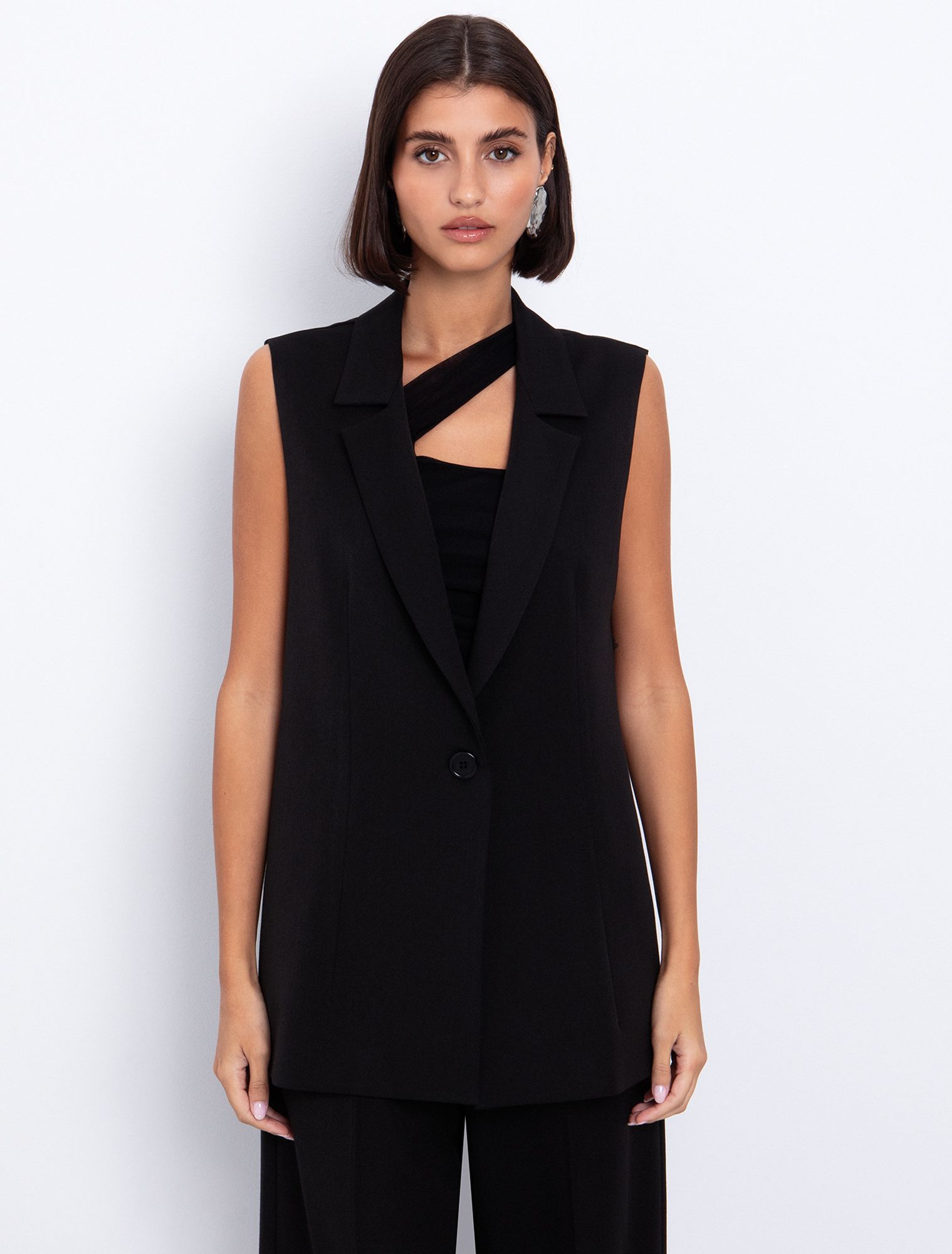 Mid length γιλέκο σε ίσια γραμμή