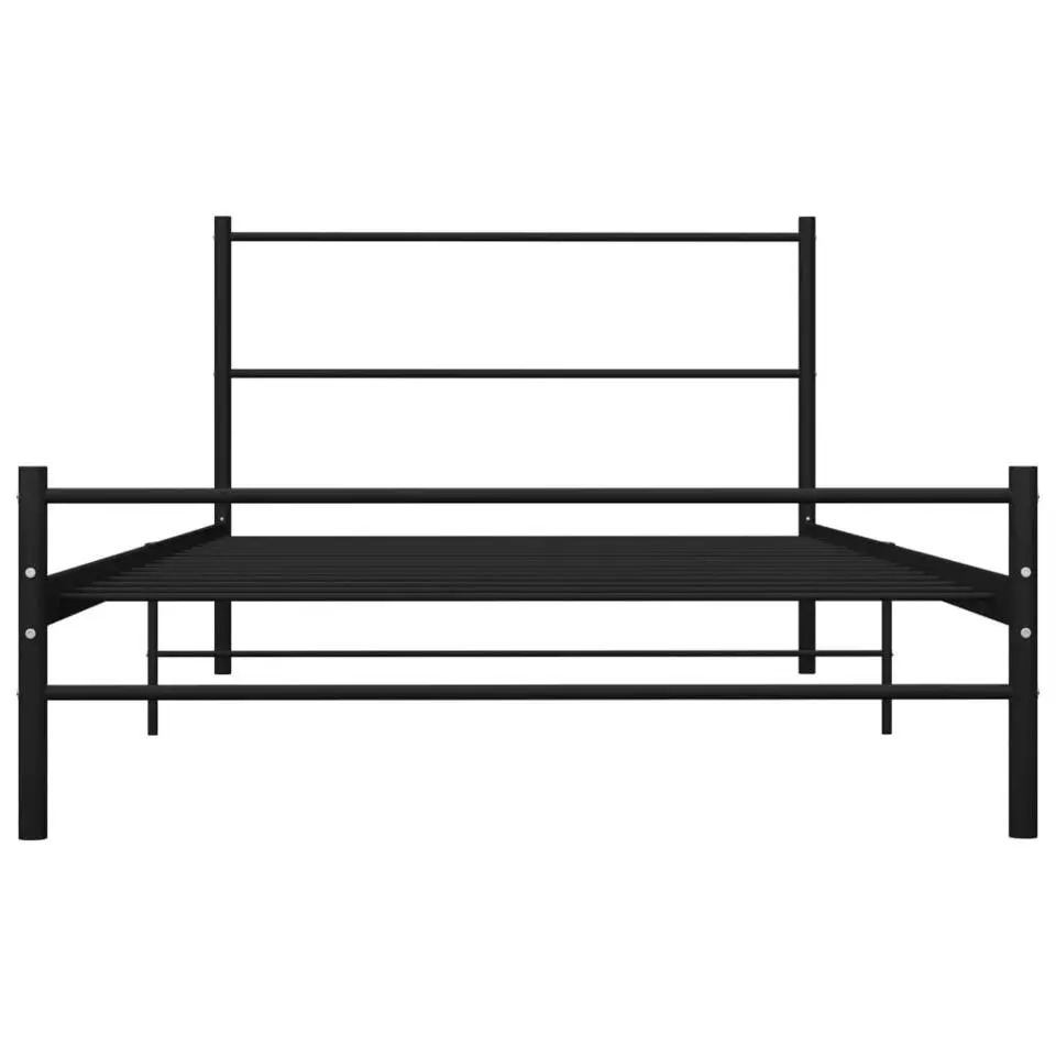 vidaXL - Bed frame met hoofdeinde - Zwart - Metaal - 100x200 cm