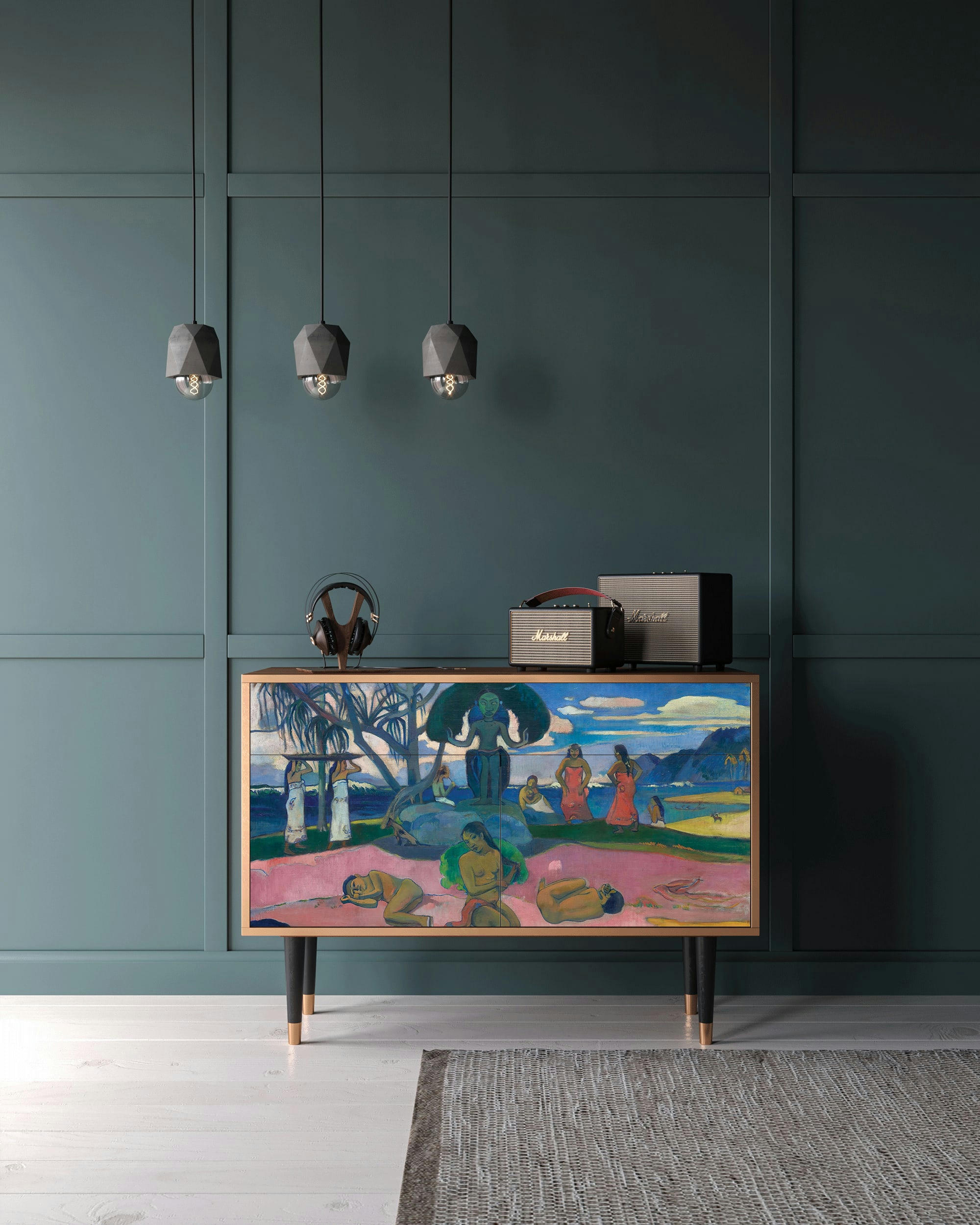 DAY OF THE GOD BY PAUL GAUGUIN - Buffet  multicolore 2 tiroirs et 2 portes L 115 cm