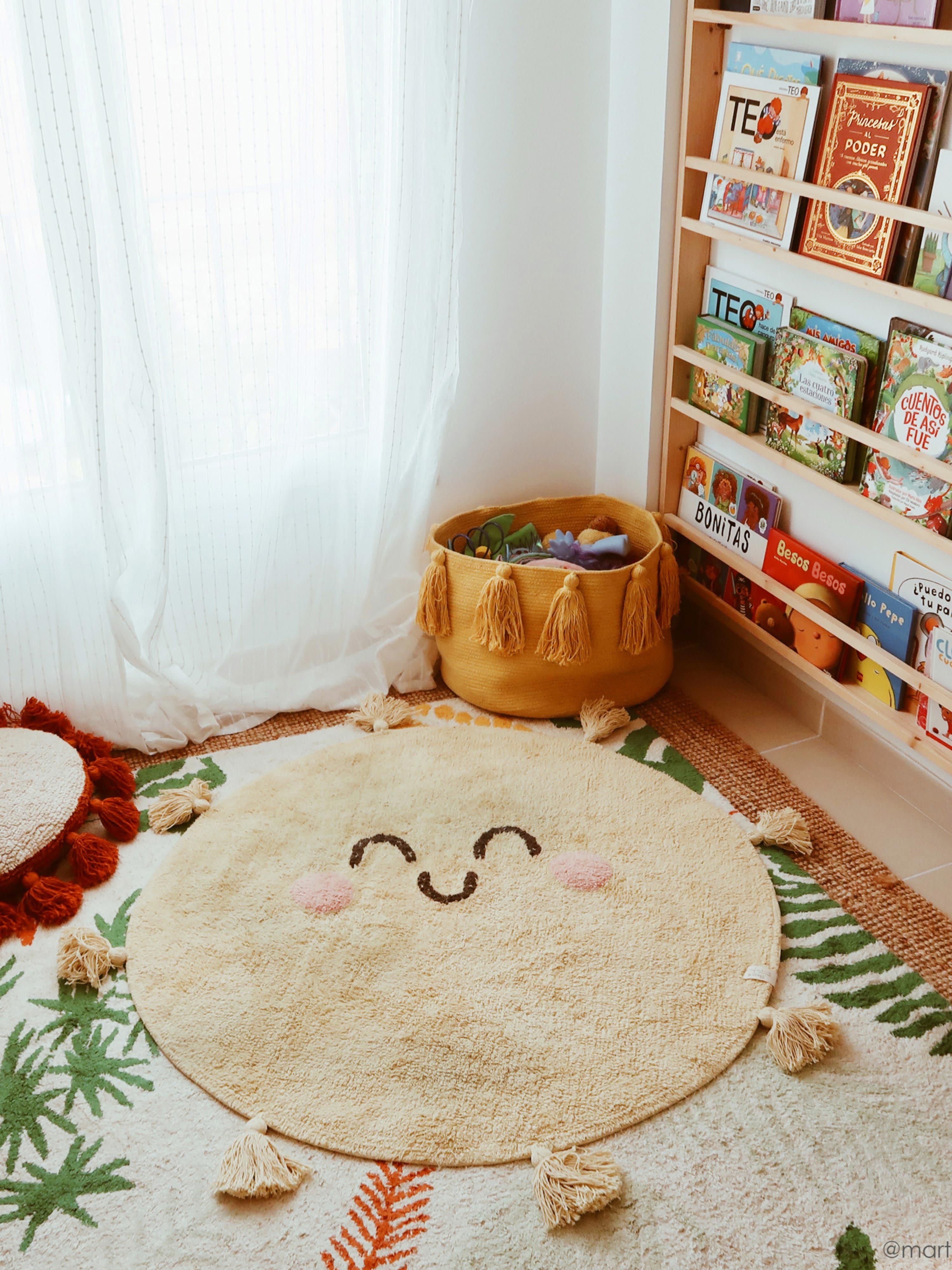 Waschbarer Kinderteppich You're My Sunshine mit Quasten, handgefertigt