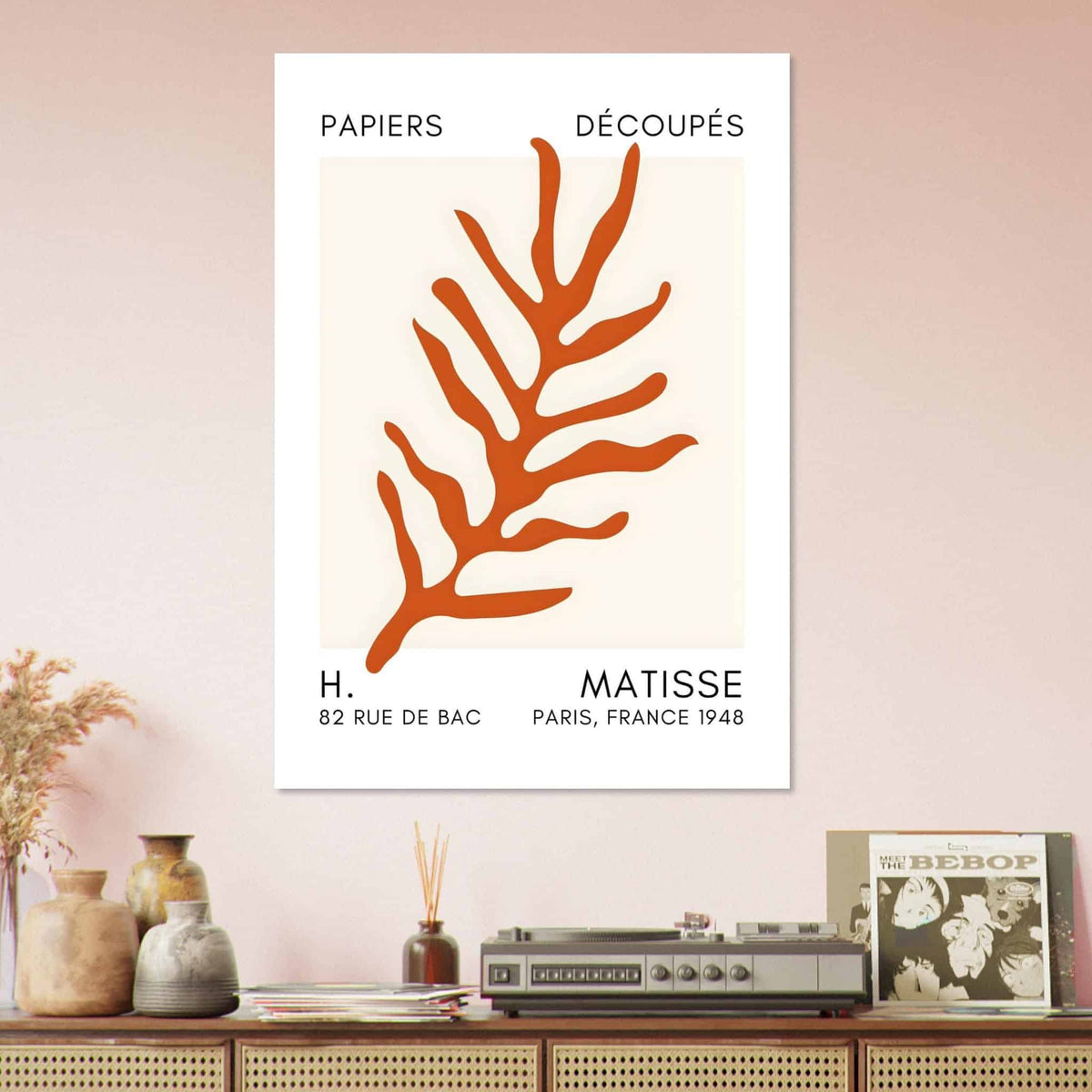 Artfulprints Poster Matisse – Ocean flora orange  - 70x100 cm - Oranje