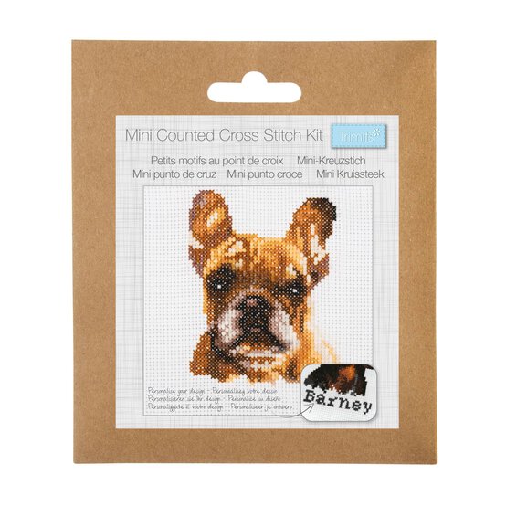 Trimits French Bulldog Counted Cross Stitch Kit 13cm x 13cm