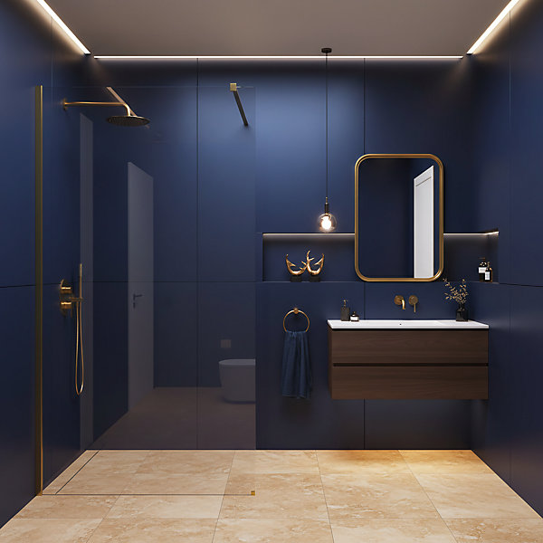 Paroi De Douche Rea Flexi 130 Brushed Gold