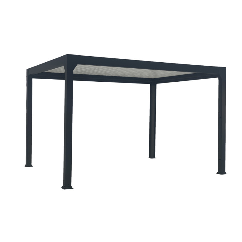 Pergola bioclimatique motorisée Solyola LDD noir sable 4 x 3 x 2,5 m
