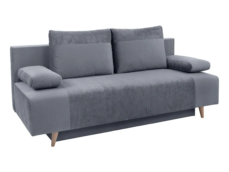 Sofa trzyosobowa Leon rozkładana z pojemnikiem szara