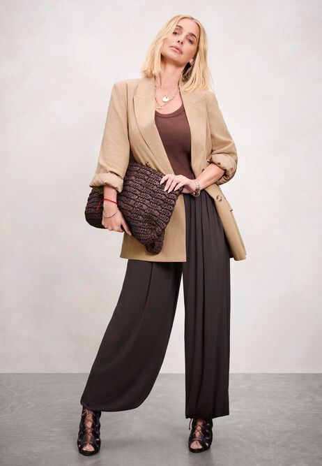 Womens Chocolate Brown Balloon Trousers