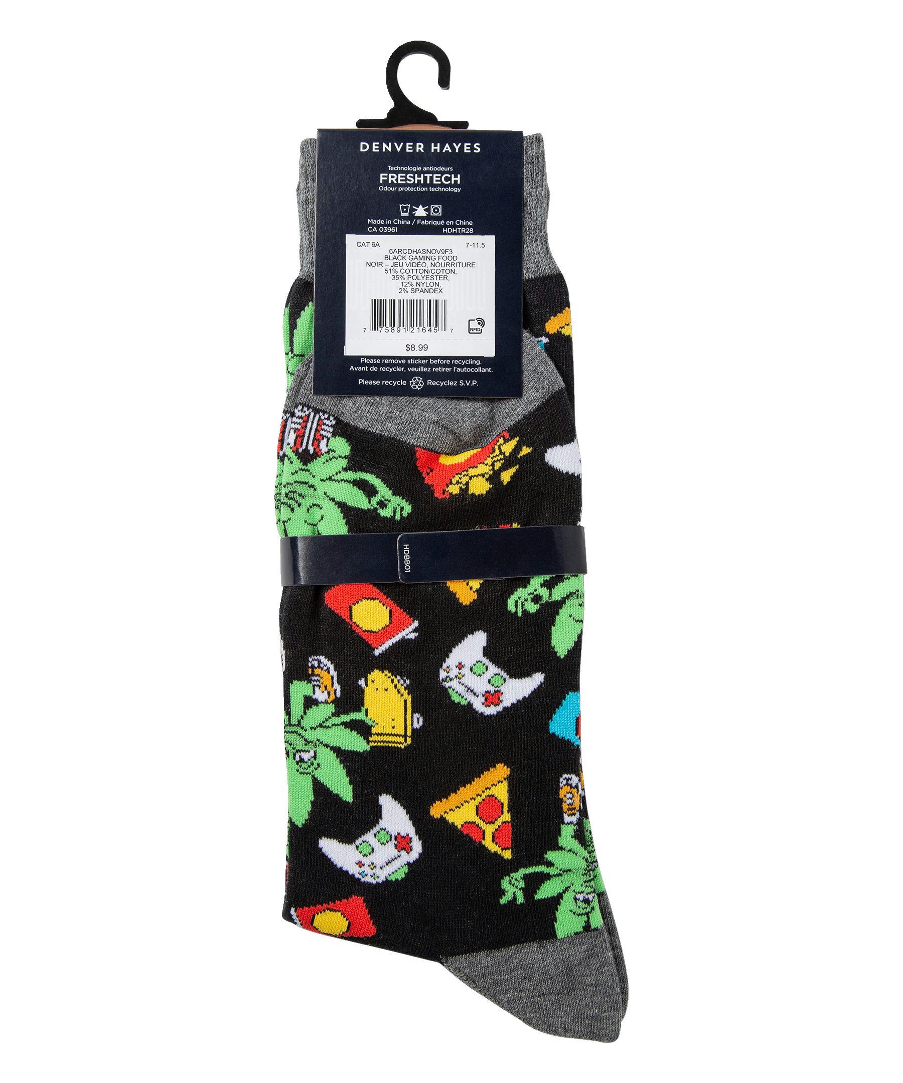 Denver Hayes Men's Novelty Marijuana Pattern Crew Socks
