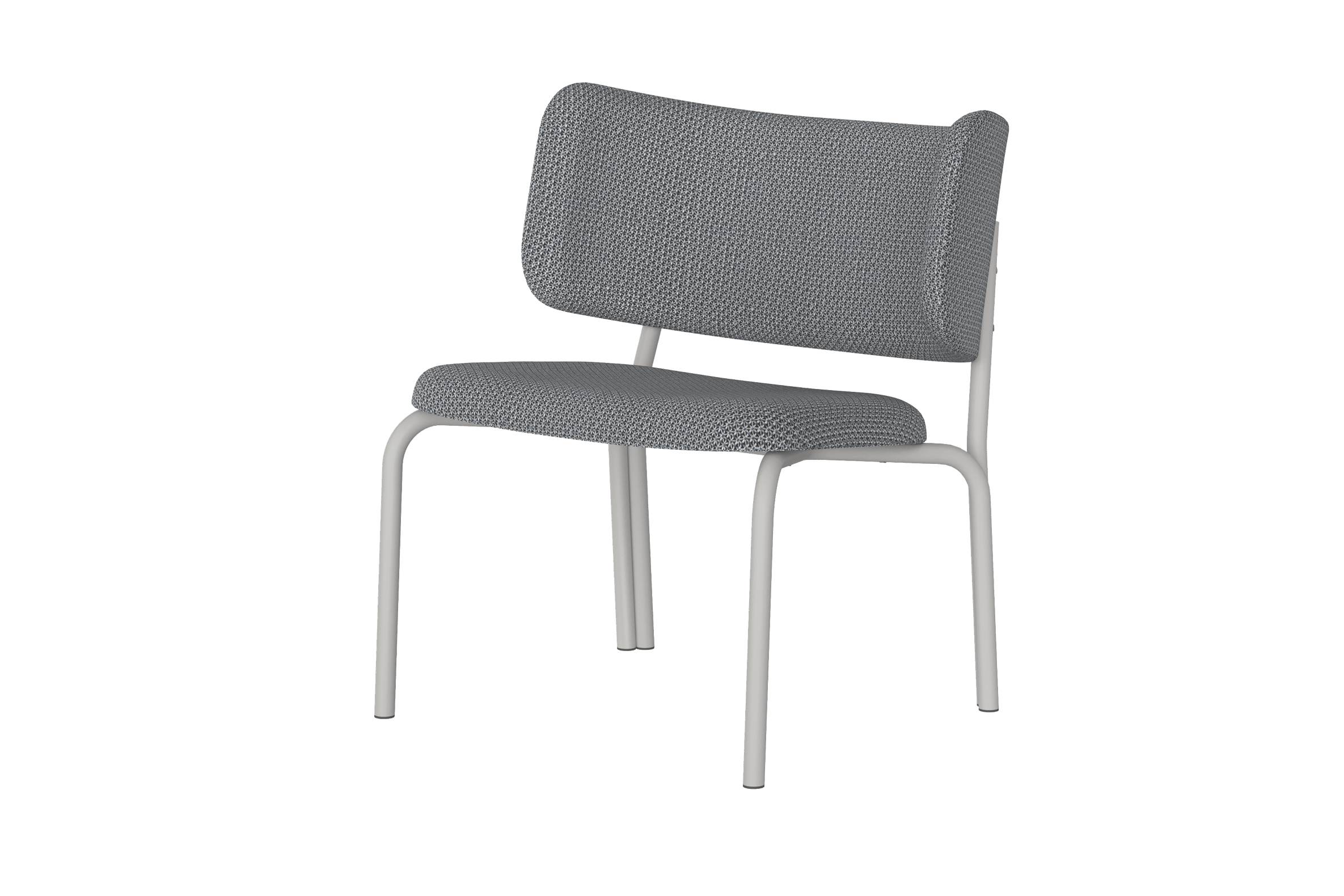 noo.ma Kei Lounge Chair - design fauteuil, metaal en 100% polyester, Black & Grey Mélange