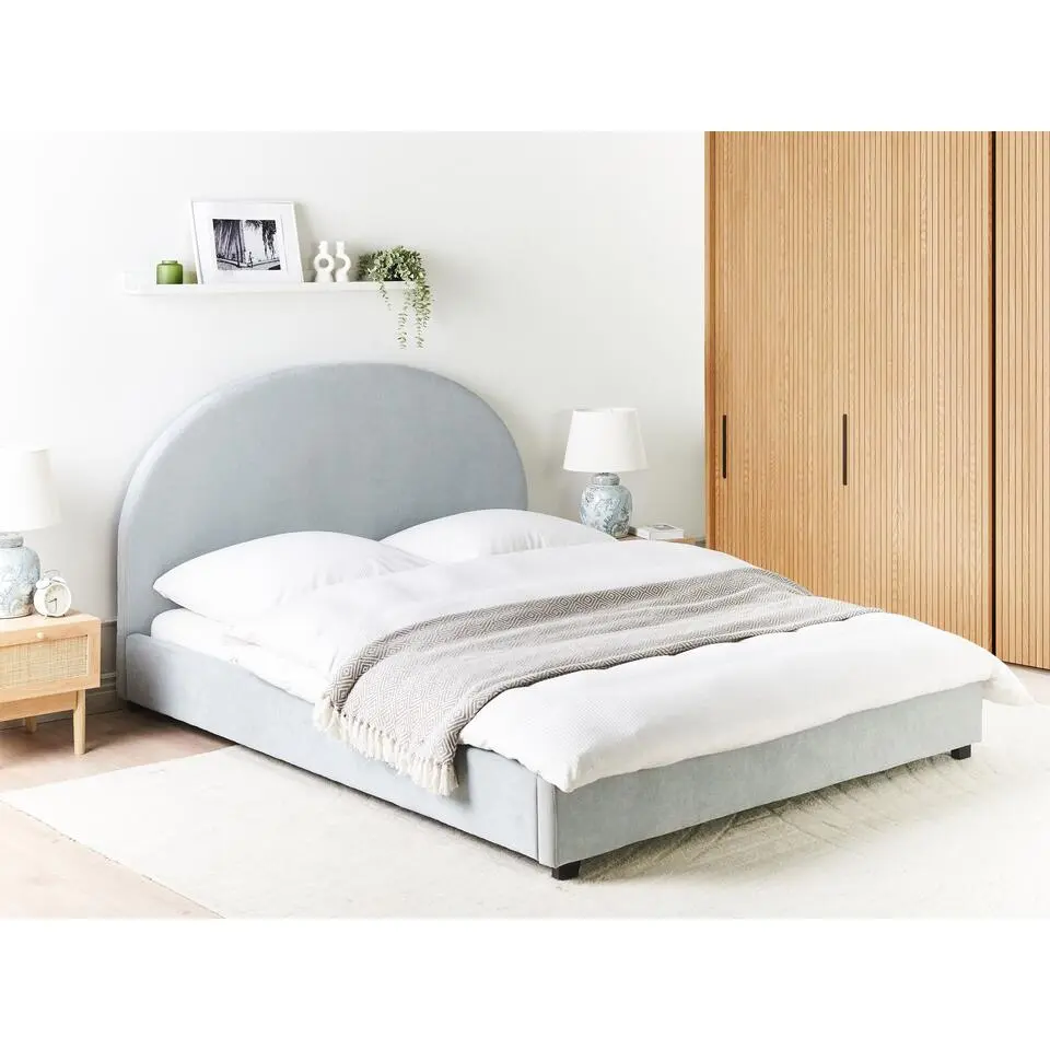 VAUCLUSE - Tweepersoonsbed - Lichtblauw - 160 x 200 cm - Stof