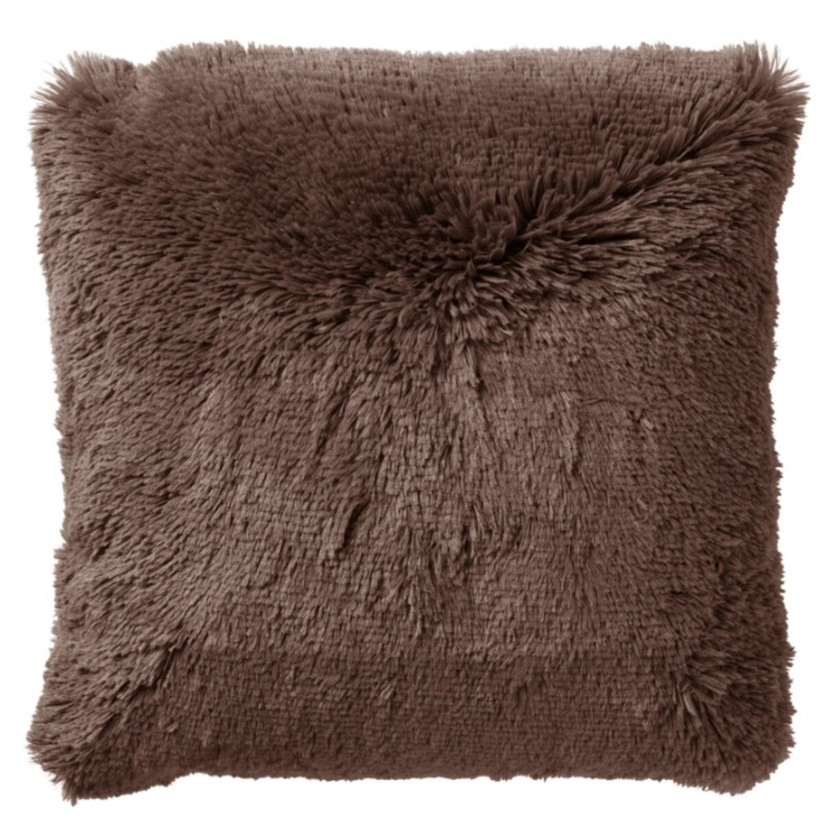 FLUFFY - Kussenhoes 45x45 cm - superzacht - effen kleur - Chocolate Martini - donkerbruin