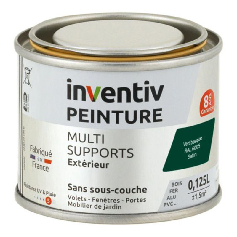 Peinture multi-supports vert basque satiné 0,125 L INVENTIV