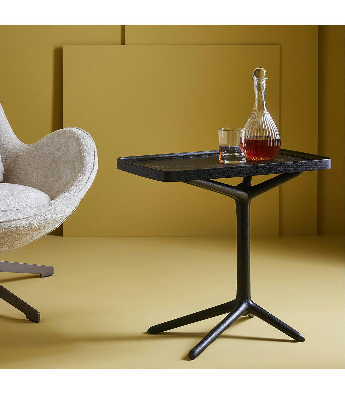 - Bout de Canapé Modulable - H 38/51cm - Noir