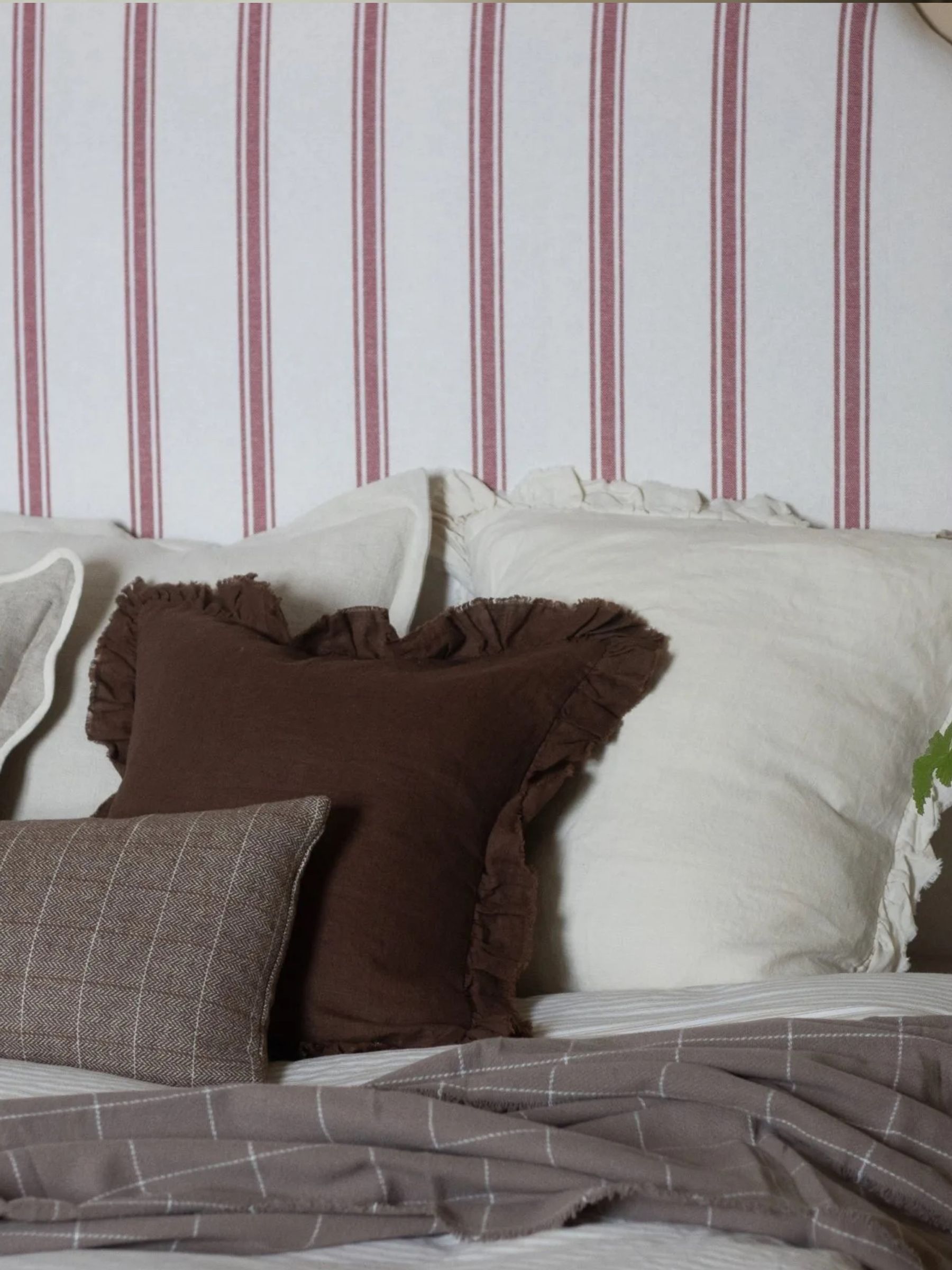 Ellenvale Interiors Dark Brown Hallie Ruffle Cushion Cover 45 x 45cm 45 X 45cm