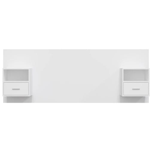 NNEVL Bed Headboard with Cabinets White Engineered Wood