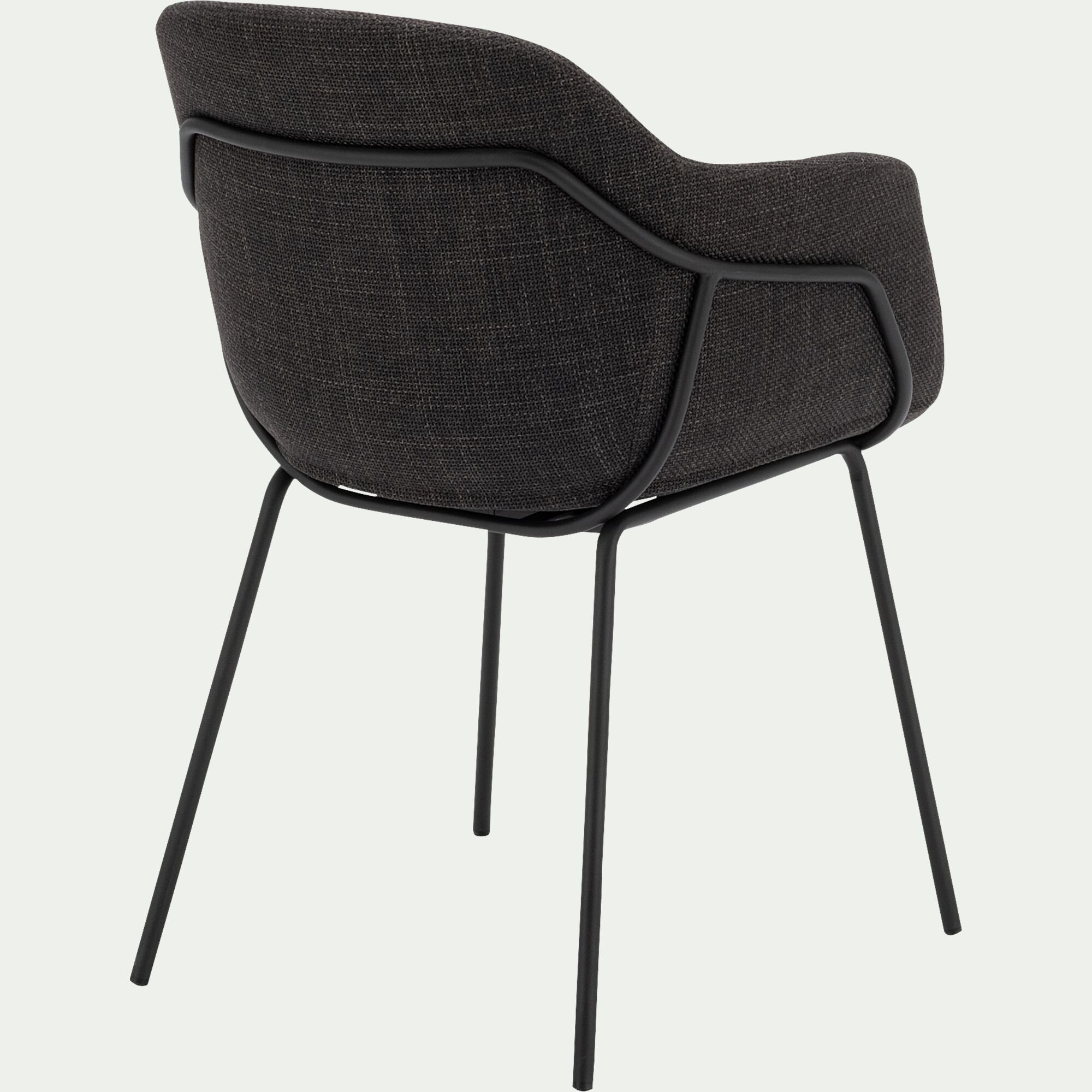 CHLOE - Chaise en tissu avec accoudoirs - noir