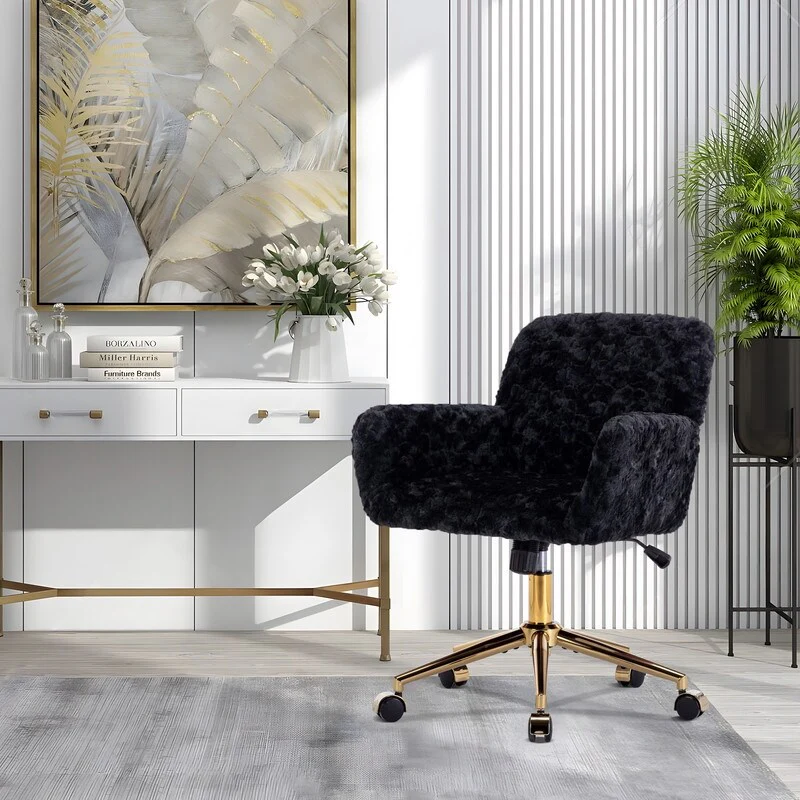 Office Chair with Golden Metal Base