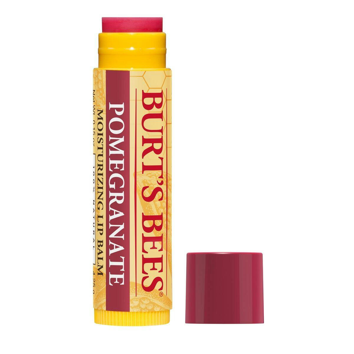 Burt's Bees 100% Natural Moisturizing Lip Balm For Dry & Cracked Lips, Pomegranate