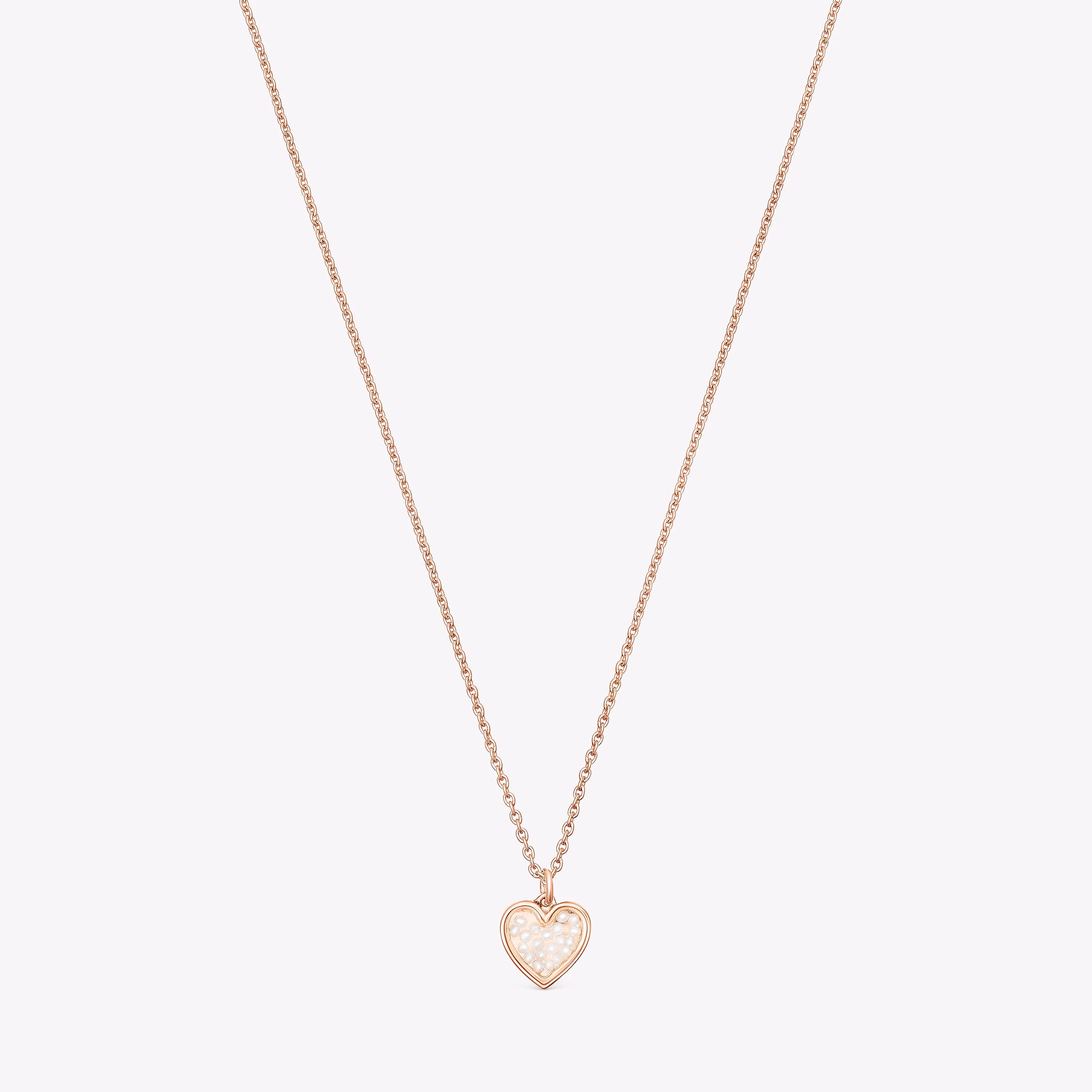 Collar con baño de oro rosa 18 kt sobre plata y perlas Areia