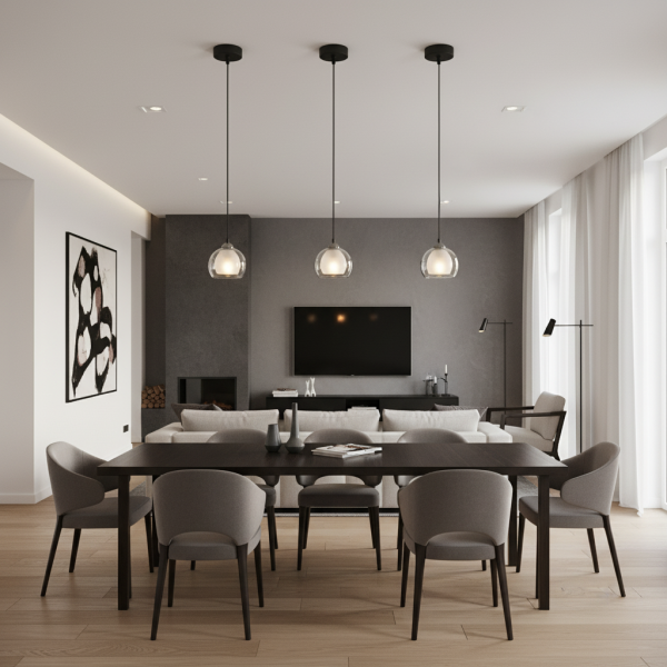 Lampa wisząca zwis EDYLIT nowoczesna szklany klosz 1xE14 BENARIVO 14-485