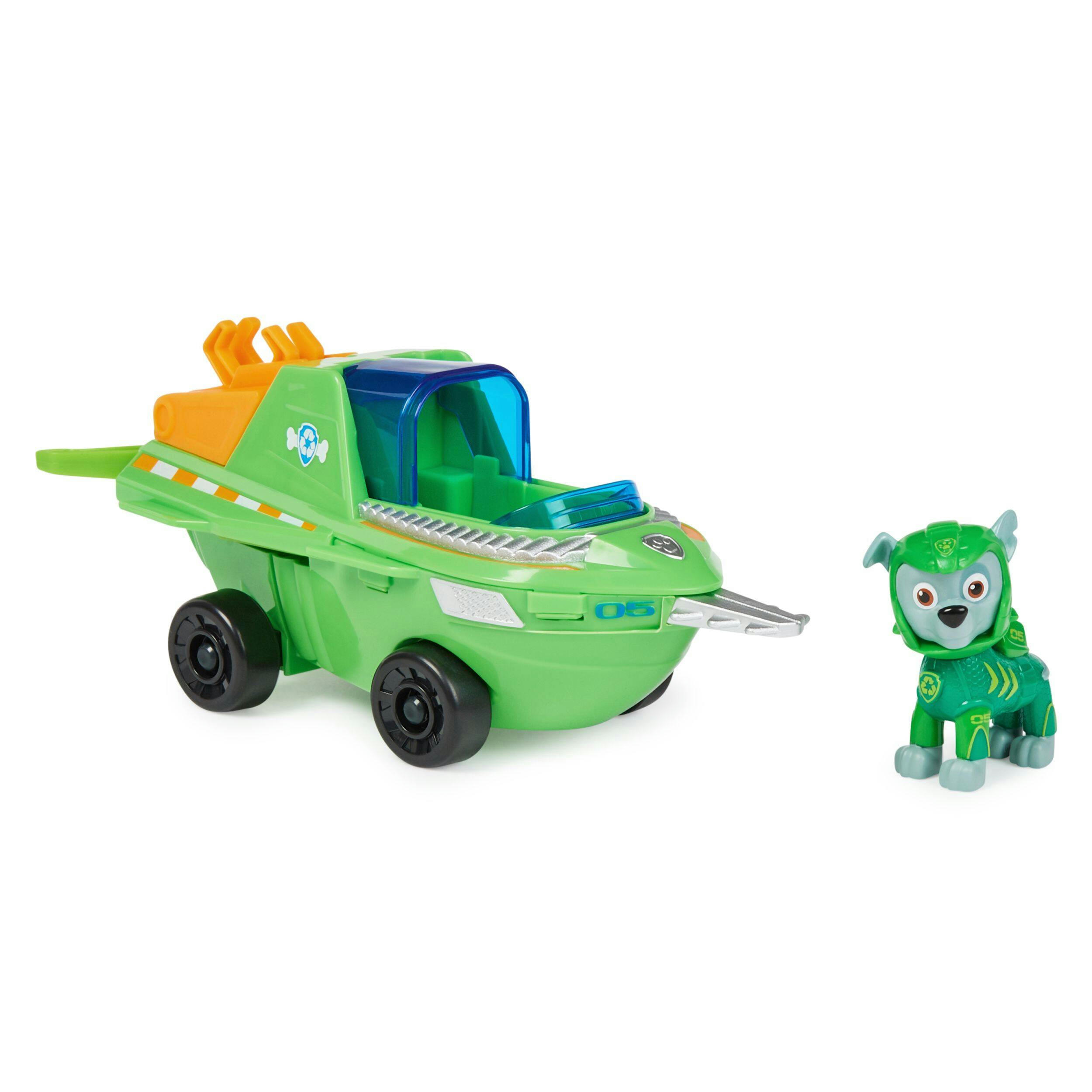 Paw Patrol Aqua Themed Vehicles with Collectible Action Figure, Assorted, Bilingual, Ages 3+