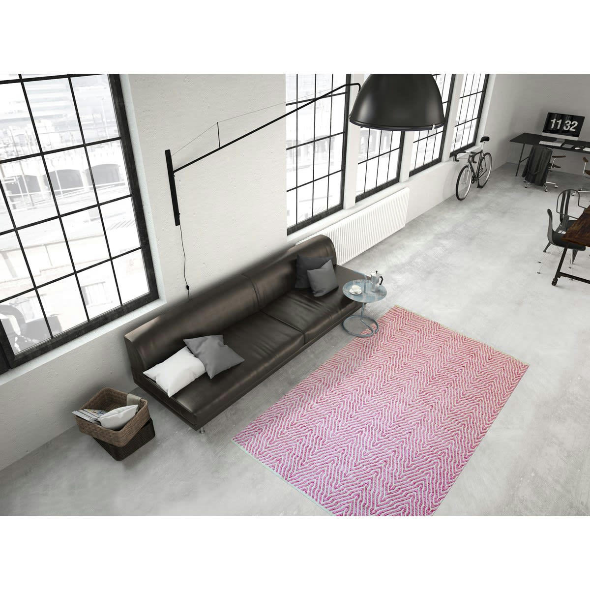 GLAZE - Tapis design en Coton Rose 160x230 cm
