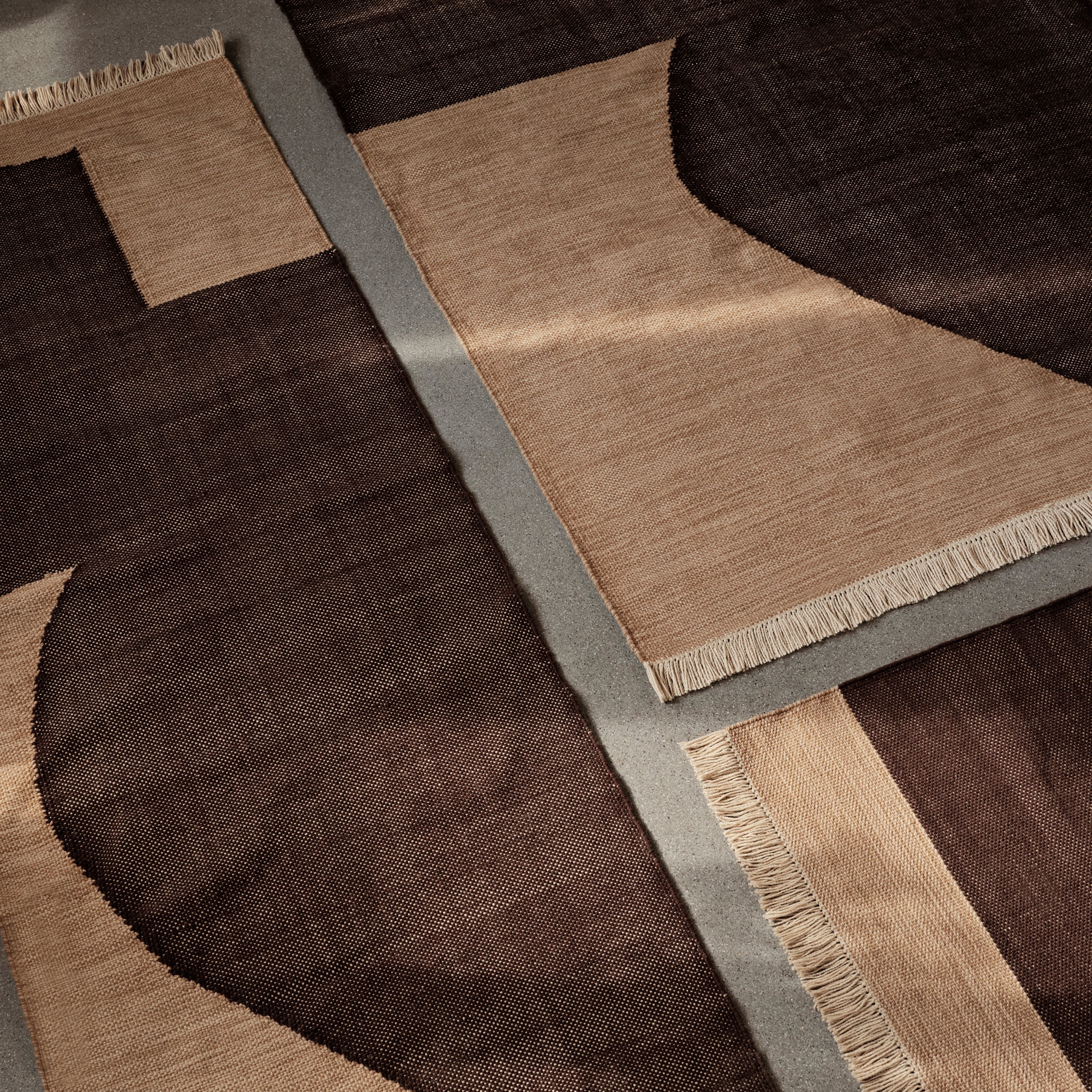 Ferm Living Forene Vloerkleed 200 x 140 cm - Tan/Chocolate