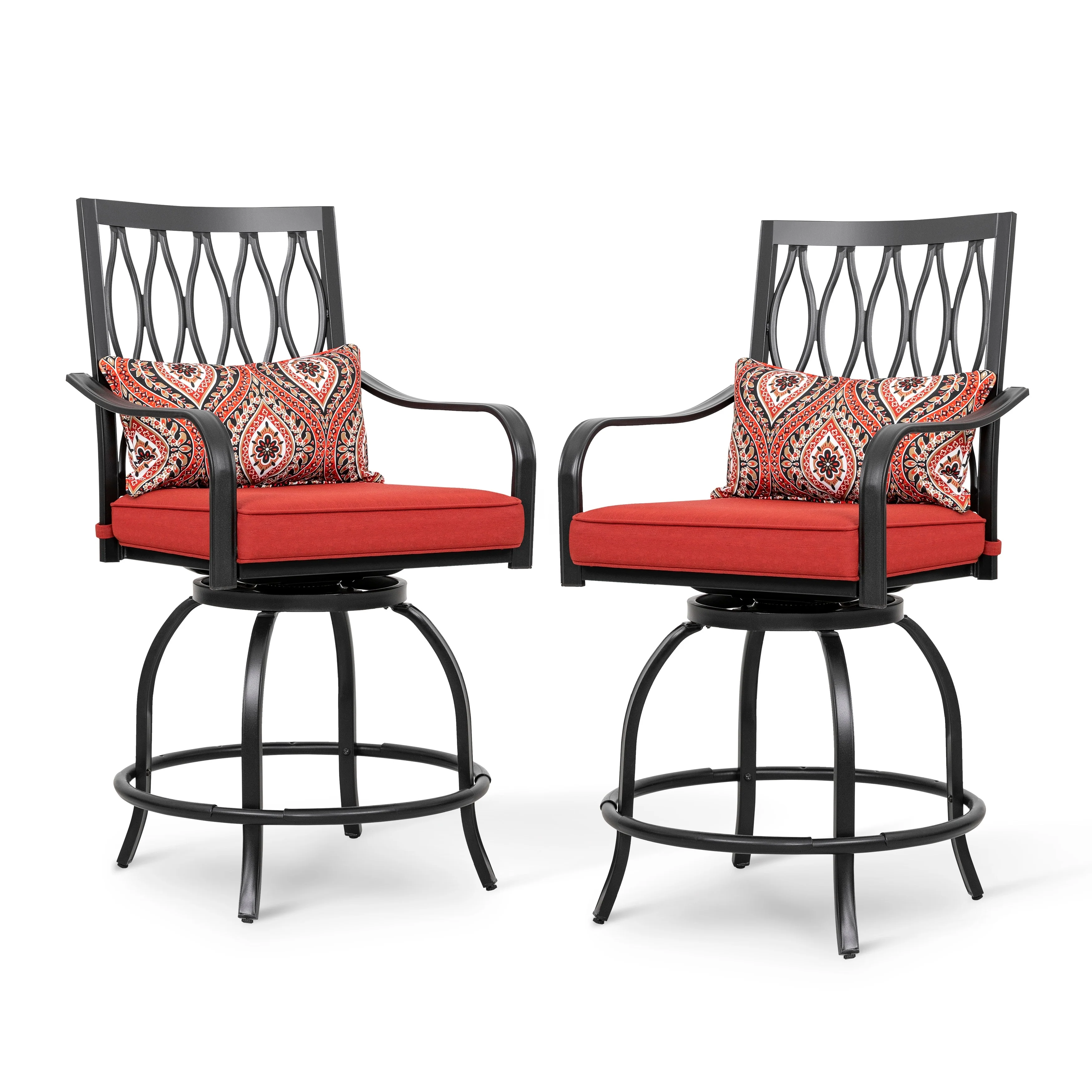 Nuu Garden 2 Pieces Patio Swivel Bar Stool Set
