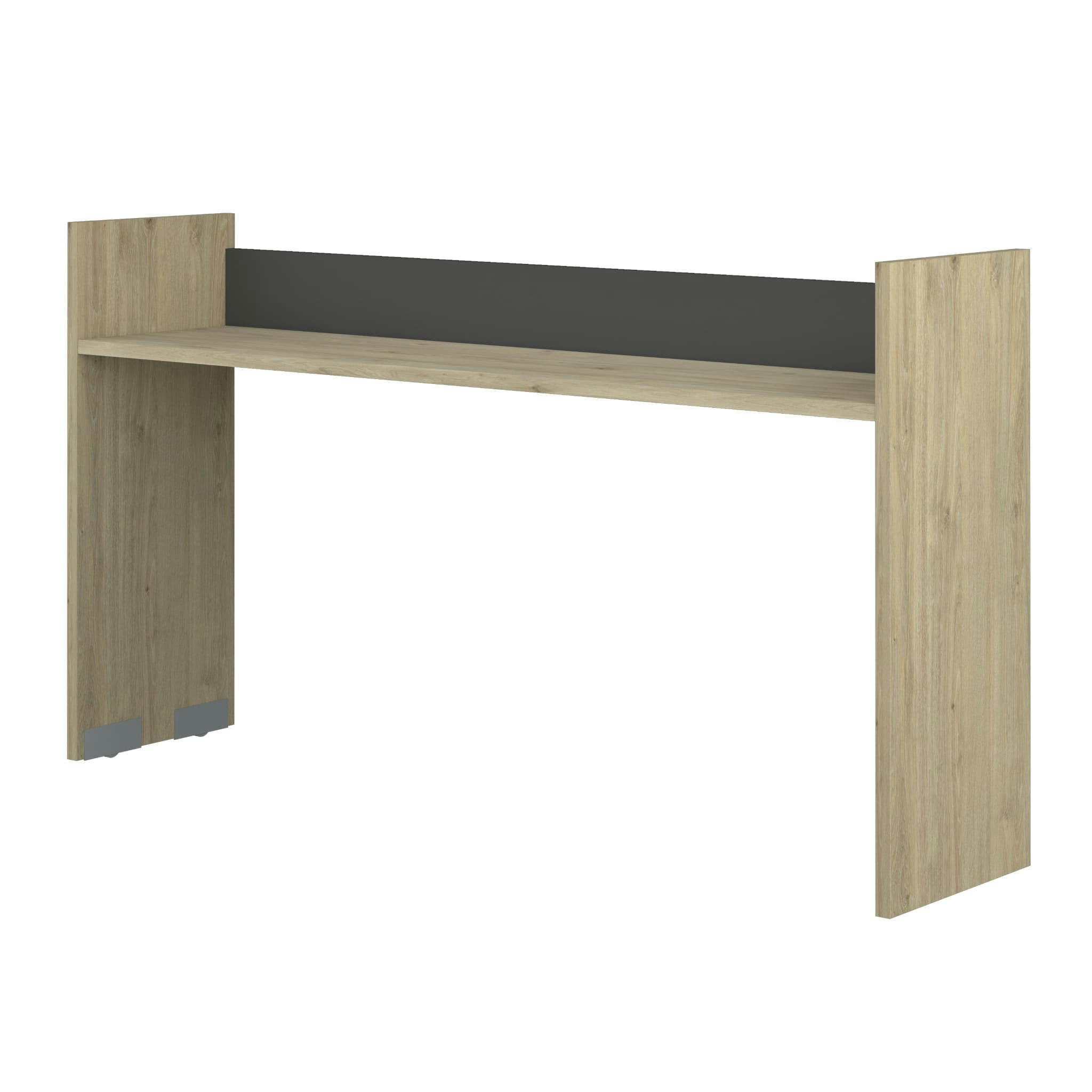 - Bureau à roulettes en bois clair et gris