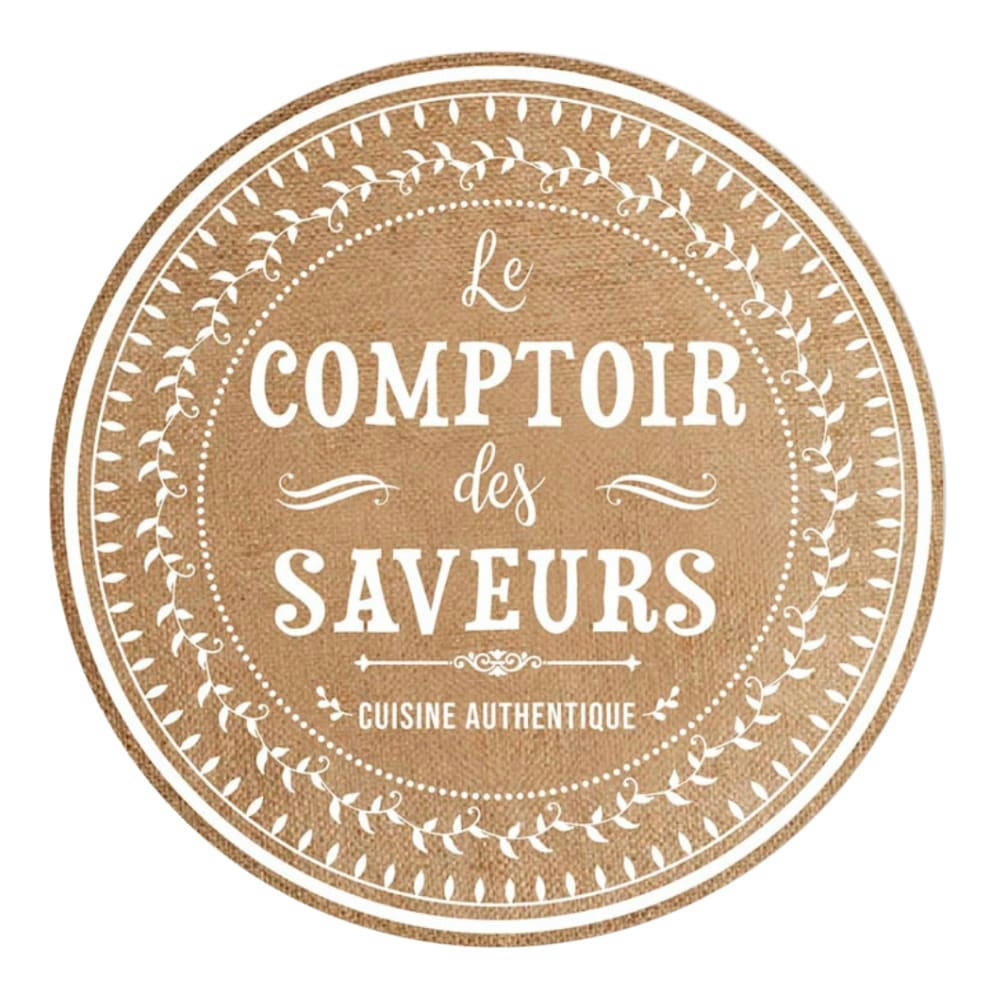 SAVEURS - Set de table rond en toile de jute D38