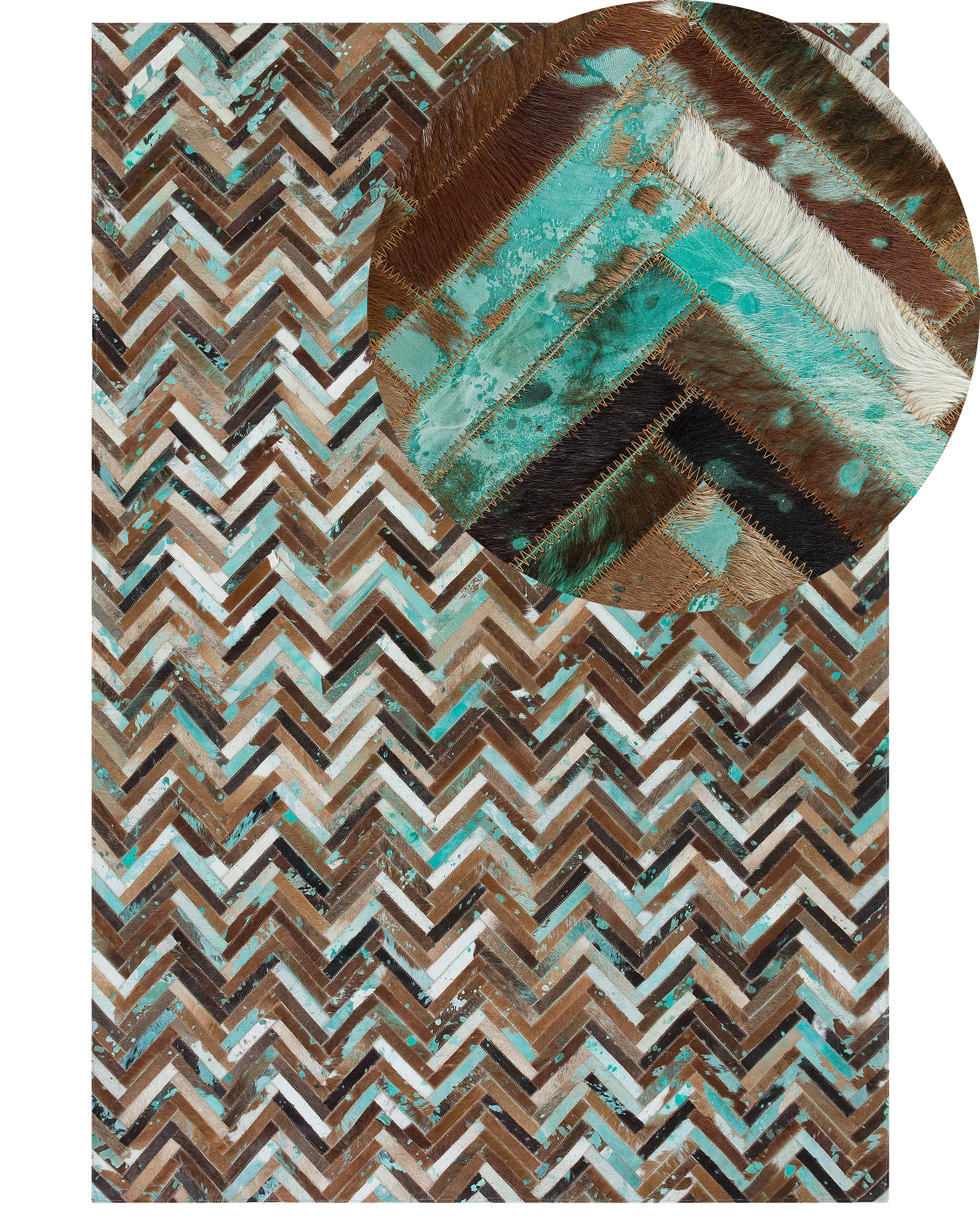 Rug AMASYA Brown 140 x 200 cm Leather