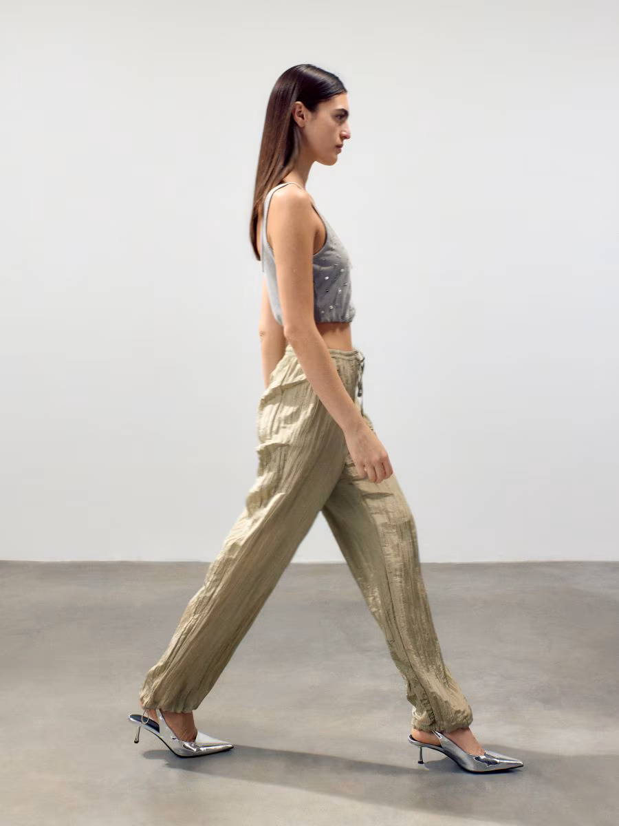 Crease Effect Trousers