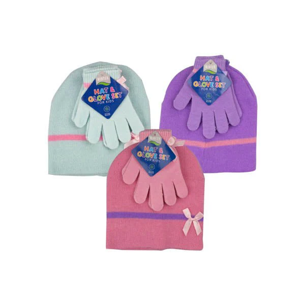 Kids Hat & Glove Set Girls