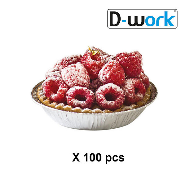 100 Tourtières en Aluminium 200 ml D. 138 x H. 21 mm Pratiques, Résistantes et Jetables pour Cuisson et Congélation - D-Work