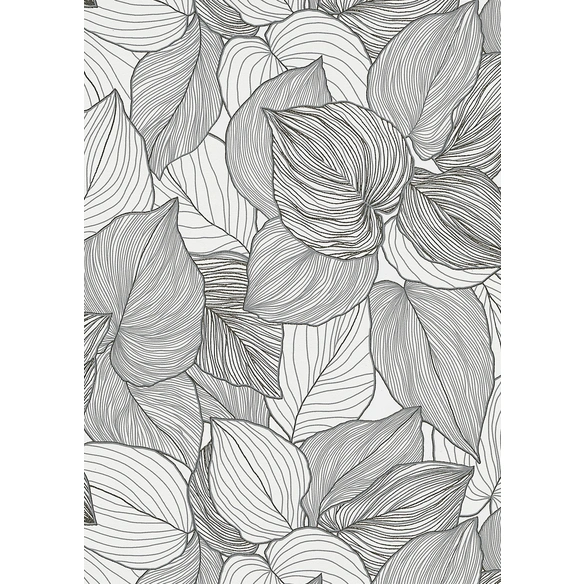 Vliestapete, 10,05x0,53m Blume silber