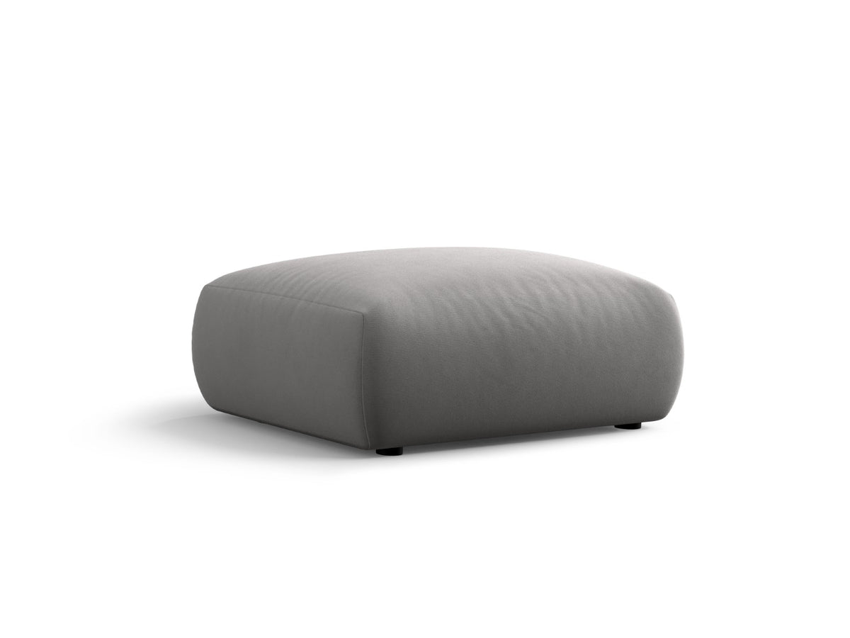 Cosmopolitan Design Poef Matera flueel grijs - 68x86x40cm