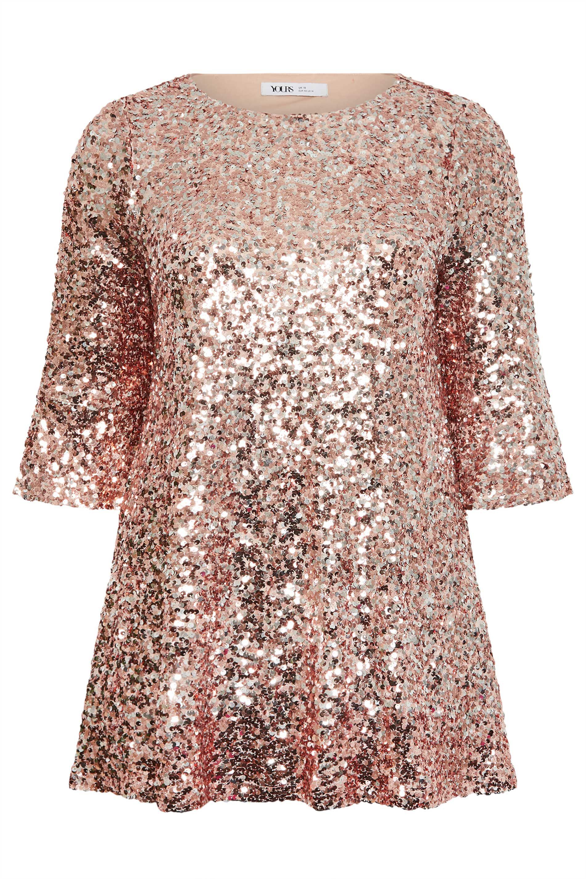 Yours Sequin 3/4 Length Sleeve Top