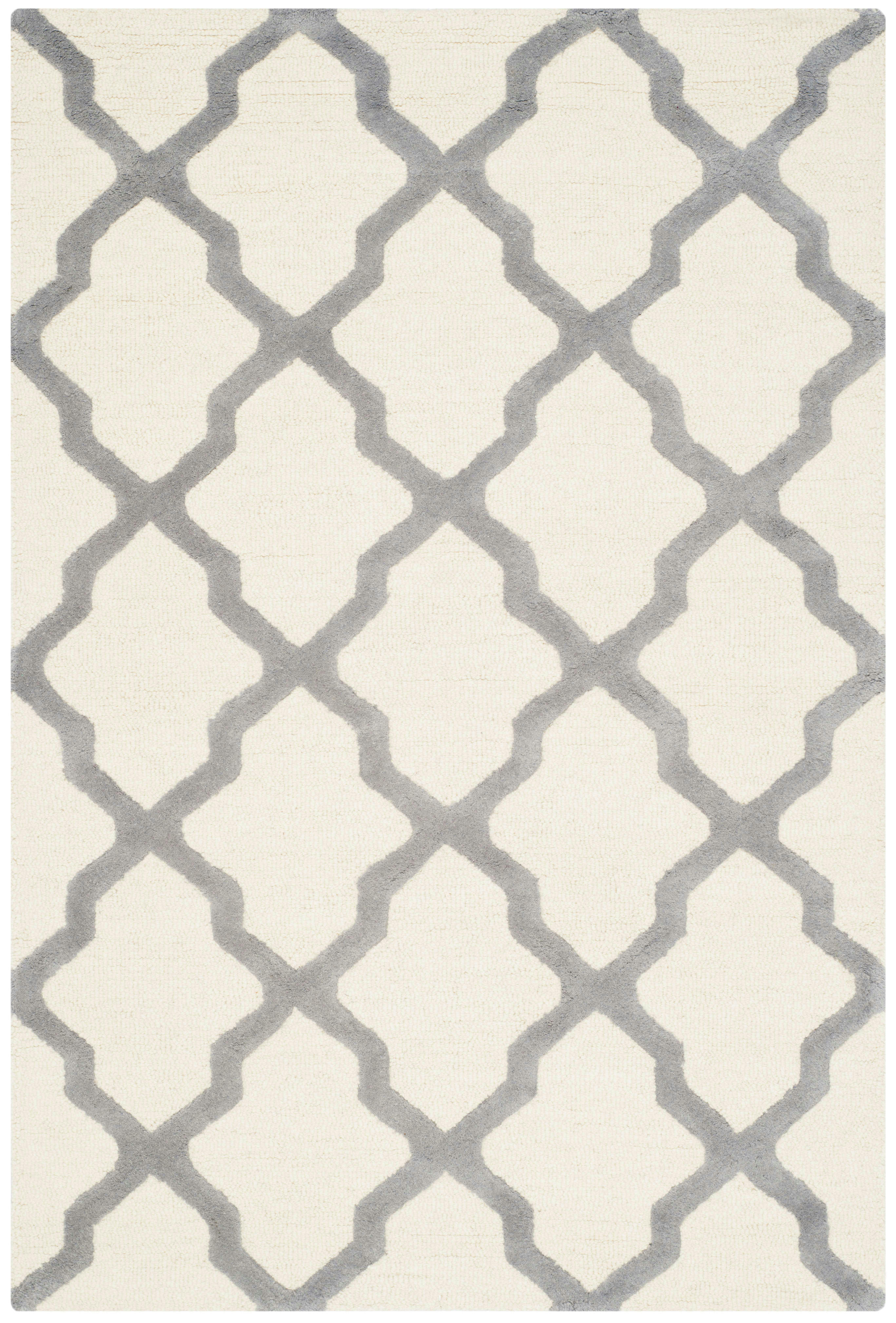 CAMBRIDGE - Tapis de salon interieur en ivoire & argent, 122 x 183 cm