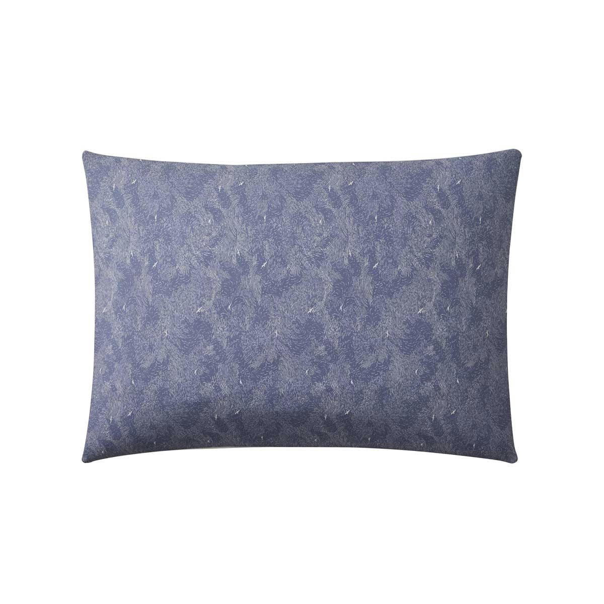 EMBRUNS BASQUE - Taie d'oreiller unie en coton bleu 50x70